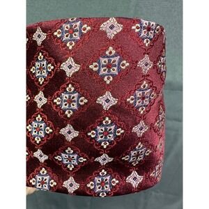Men's Burgundy Red Canali Made in Italy Geometric Pattern Silk Tie